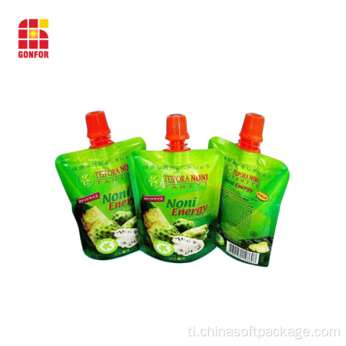 Spout stand up pouch para sa juice packaging
